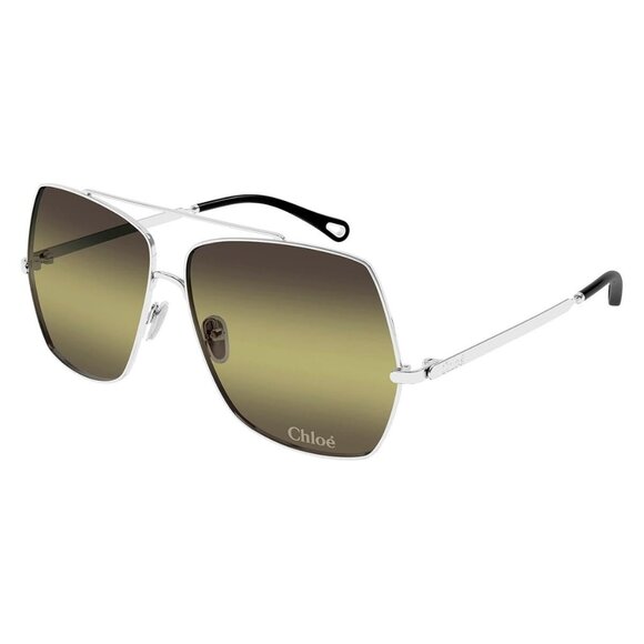 New CHLOE Silver Square CH0278S 004 Sunglasses Women - Picture 1 of 4